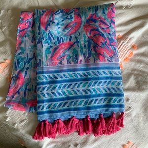 Lilly Pulitzer Cosmic Coral palm beach wrap scarf